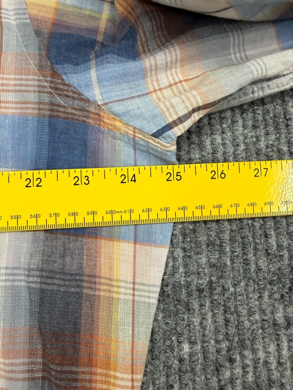 Vintage Christian Dior Monsieur Button Up Shirt Mens XL Plaid Shoulder Epaulets - Picture 5 of 8